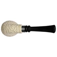 IMP Meerschaum Rusticated Bent Egg with Silver (with Case)