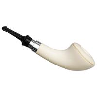 IMP Meerschaum Smooth Horn with Silver (with Case and Churchwarden Stem)