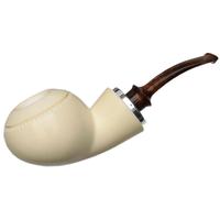 IMP Meerschaum Spot Carved Reverse Calabash Tomato with Silver (with Pocket Case)
