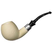 IMP Meerschaum Rusticated Bent Egg with Silver (9mm) (with Case)