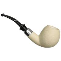 IMP Meerschaum Rusticated Bent Egg with Silver (9mm) (with Case)