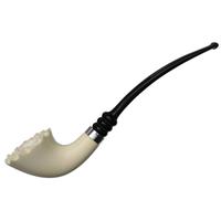IMP Meerschaum Smooth Horn with Silver (with Case and Churchwarden Stem)