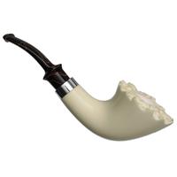 IMP Meerschaum Smooth Horn with Silver (with Case and Churchwarden Stem)