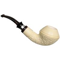 IMP Meerschaum Partially Rusticated Rhodesian with Silver (with Case and Churchwarden Stem)