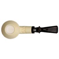 IMP Meerschaum Partially Rusticated Rhodesian with Silver (with Case and Churchwarden Stem)