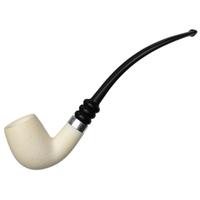 IMP Meerschaum Rusticated Bent Billiard with Silver (with Case and Churchwarden)