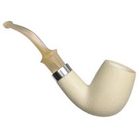 IMP Meerschaum Rusticated Bent Billiard with Silver (with Case and Churchwarden)