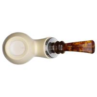 IMP Meerschaum Smooth Reverse Calabash Bent Apple with Silver (with Pocket Case)
