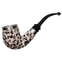 IMP Meerschaum Rusticated Bent Billiard with Silver (with Case)