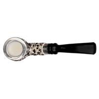 IMP Meerschaum Rusticated Bent Billiard with Silver (with Case)