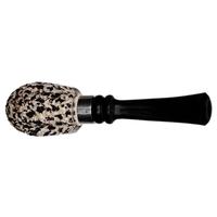IMP Meerschaum Rusticated Bent Billiard with Silver (with Case)
