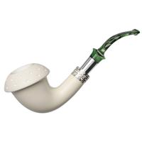 IMP Meerschaum Partially Rusticated Calabash with Silver (with Case)