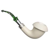 IMP Meerschaum Partially Rusticated Calabash with Silver (with Case)