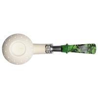 IMP Meerschaum Partially Rusticated Calabash with Silver (with Case)