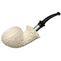 IMP Meerschaum Partially Rusticated Rhodesian with Silver (with Case)