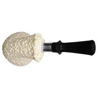 IMP Meerschaum Partially Rusticated Rhodesian with Silver (with Case)