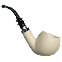 IMP Meerschaum Smooth Blowfish with Silver (with Churchwarden Stem and Case)