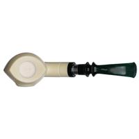 IMP Meerschaum Smooth Blowfish with Silver (with Churchwarden Stem and Case)