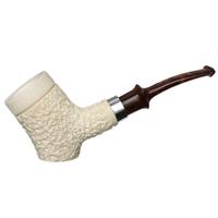 IMP Meerschaum Partially Rusticated Poker with Silver (with Case)