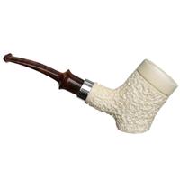 IMP Meerschaum Partially Rusticated Poker with Silver (with Case)