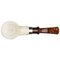 IMP Meerschaum Partially Rusticated Poker with Silver (with Case)
