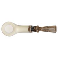 IMP Meerschaum Smooth Bent Billiard with Silver (with Churchwarden Stem and Case)