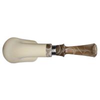 IMP Meerschaum Smooth Bent Billiard with Silver (with Churchwarden Stem and Case)