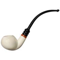 IMP Meerschaum Smooth Bent Apple with Silver (with Churchwarden Stem and Case)
