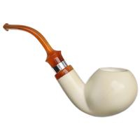 IMP Meerschaum Smooth Bent Apple with Silver (with Churchwarden Stem and Case)