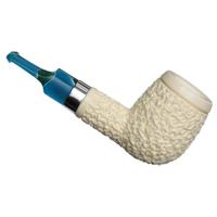 IMP Meerschaum Partially Rusticated Billiard with Silver (with Case)