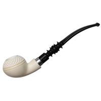 IMP Meerschaum Partially Rusticated Churchwarden with Silver (with Case)