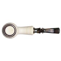 IMP Meerschaum Partially Rusticated Bent Egg with Silver (with Case)