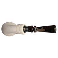 IMP Meerschaum Partially Rusticated Bent Egg with Silver (with Case)