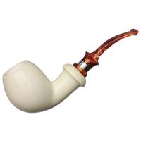 IMP Meerschaum Smooth Bent Egg with Silver (with Case)