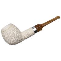 IMP Meerschaum Rusticated Apple with Silver (with Case)