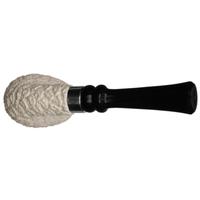 IMP Meerschaum Rusticated Bent Billiard with Silver (with Case)