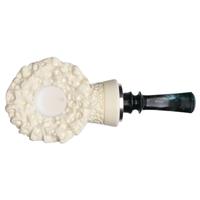 IMP Meerschaum Rusticated Reverse Calabash Bent Dublin with Silver (with Case)