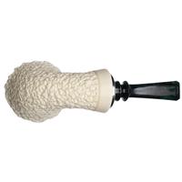 IMP Meerschaum Rusticated Reverse Calabash Bent Dublin with Silver (with Case)