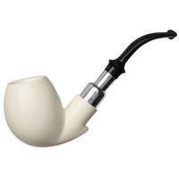 IMP Meerschaum Smooth Bent Egg Sitter with Silver (with Case)