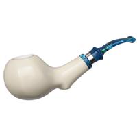 IMP Meerschaum Smooth Paneled Bent Apple with Silver (with Case)