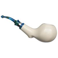 IMP Meerschaum Smooth Paneled Bent Apple with Silver (with Case)