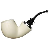 IMP Meerschaum Smooth Reverse Calabash Bent Billiard with Silver (with Case)