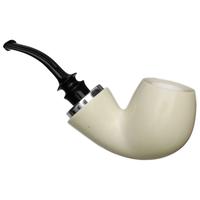 IMP Meerschaum Smooth Reverse Calabash Bent Billiard with Silver (with Case)