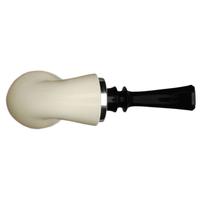IMP Meerschaum Smooth Reverse Calabash Bent Billiard with Silver (with Case)