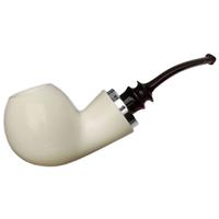 IMP Meerschaum Smooth Reverse Calabash Bent Apple with Silver (with Case)