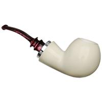 IMP Meerschaum Smooth Reverse Calabash Bent Apple with Silver (with Case)