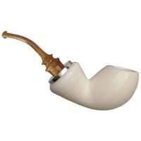 IMP Meerschaum Smooth Reverse Calabash Bent Egg with Silver (with Case)