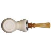 IMP Meerschaum Smooth Reverse Calabash Bent Egg with Silver (with Case)