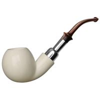 IMP Meerschaum Spot Carved Bent Apple with Silver (with Case)