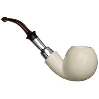 IMP Meerschaum Spot Carved Bent Apple with Silver (with Case)